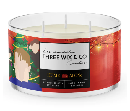 Chandelle de soya trois mèches - Home Alone - Three Wix & co